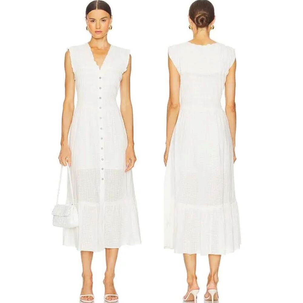 Free People Ethereal Cottage Desert Dazed Midi Dress Maxi Top Ivory Medium Boho - Picture 14 of 15